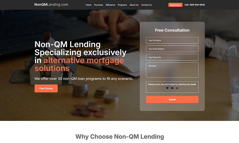 Introducing NonQMLending.com: Our Latest Premium Lead-Gen Build for the Non-QM Mortgage Market